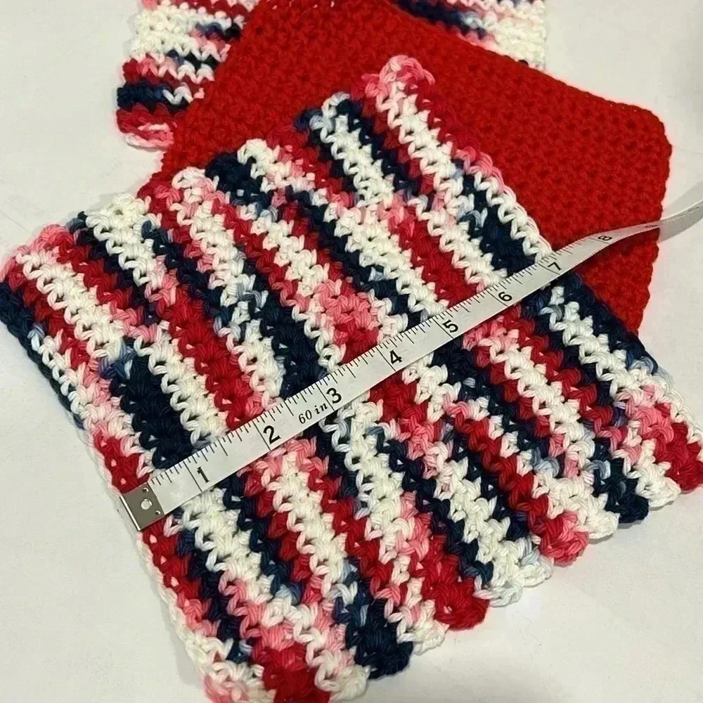 Hand Crocheted Washcloth/Dishcloth - Set of 3